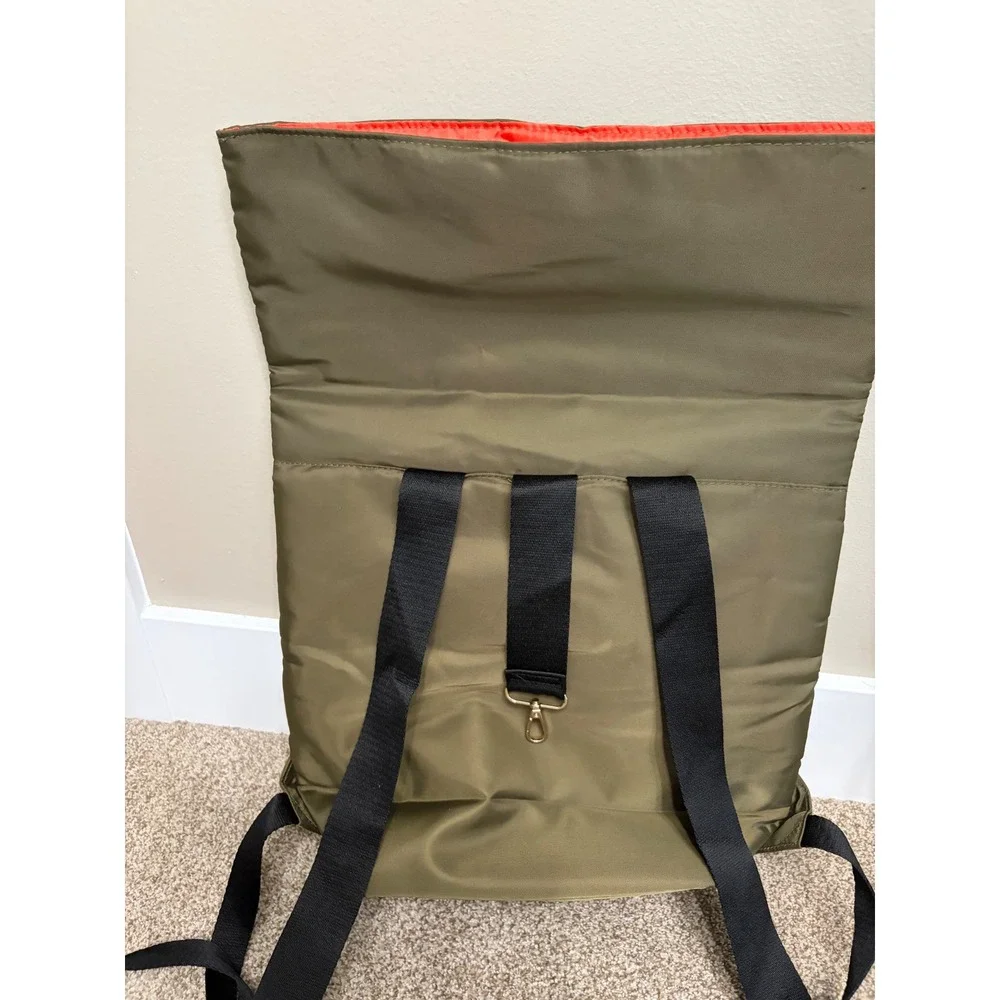 NWOT Jean Paul Gaultier Olive Green Roll-Top‎ Nylon Unisex OS Backpack